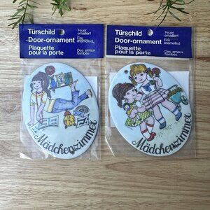 VTG Steinbock Door Ornament Enamel Handmade Austria Wall‎ Decor Lot Of 2 Europe